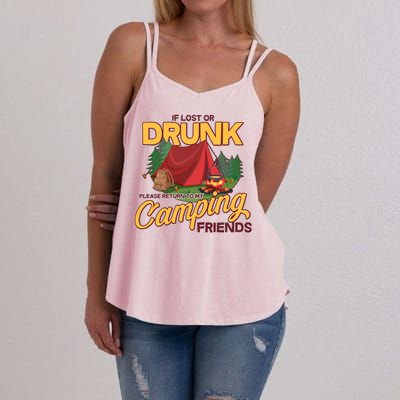 If Lost Or Drunk Return To My Camping Friends Women's Strappy Tank