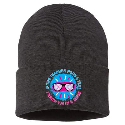 If The Teacher Pops A Test I Know I'm In A Mess Sustainable Knit Beanie