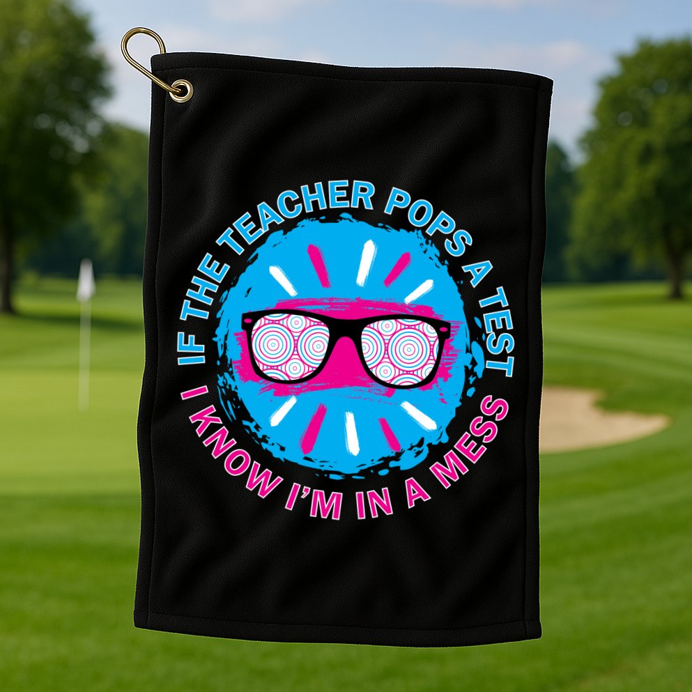 If The Teacher Pops A Test I Know I'm In A Mess Golf Towel