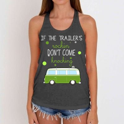 If The Trailers Rockin Don't Come Knockin Women's Knotted Racerback Tank