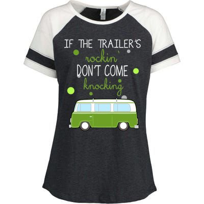 If The Trailers Rockin Don't Come Knockin Enza Ladies Jersey Colorblock Tee