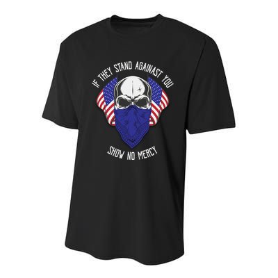 If They Stand Against Show No Mercy Youth Performance Sprint T-Shirt