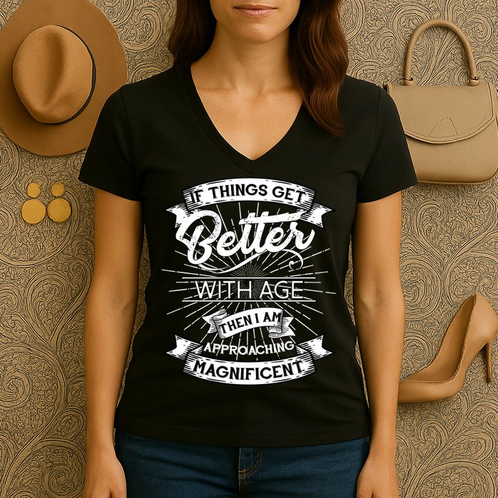 If Things Get Better With Age Then I Am Approaching Magnificent  Women's V-Neck T-Shirt