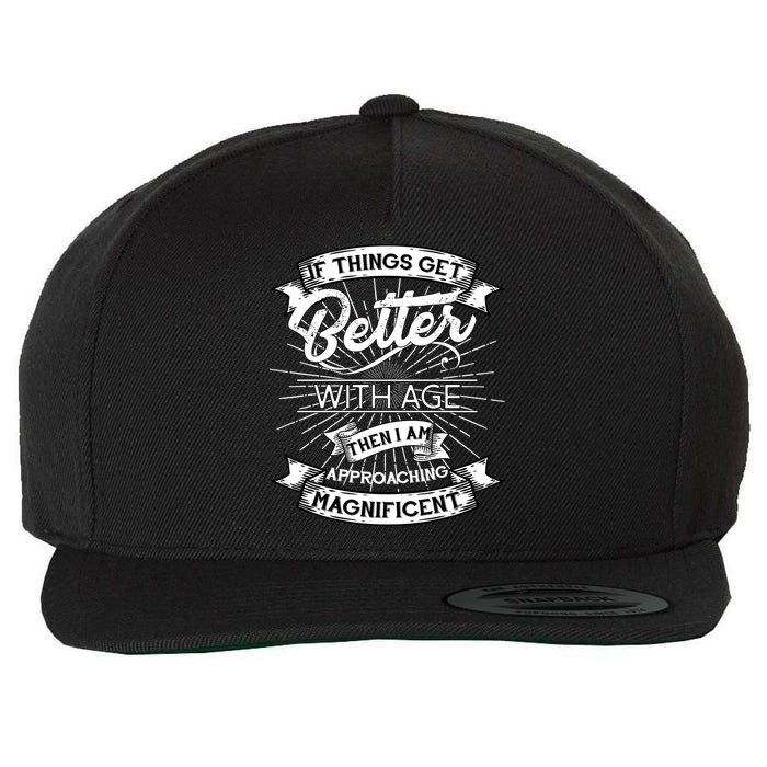 If Things Get Better With Age Then I Am Approaching Magnificent  Wool Snapback Cap
