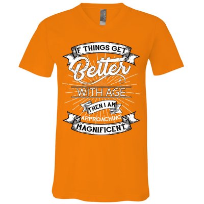 If Things Get Better With Age Then I Am Approaching Magnificent  V-Neck T-Shirt