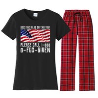 If This Flag Offend You Call 1 888-0-Fux-Given Women's Flannel Pajama Set