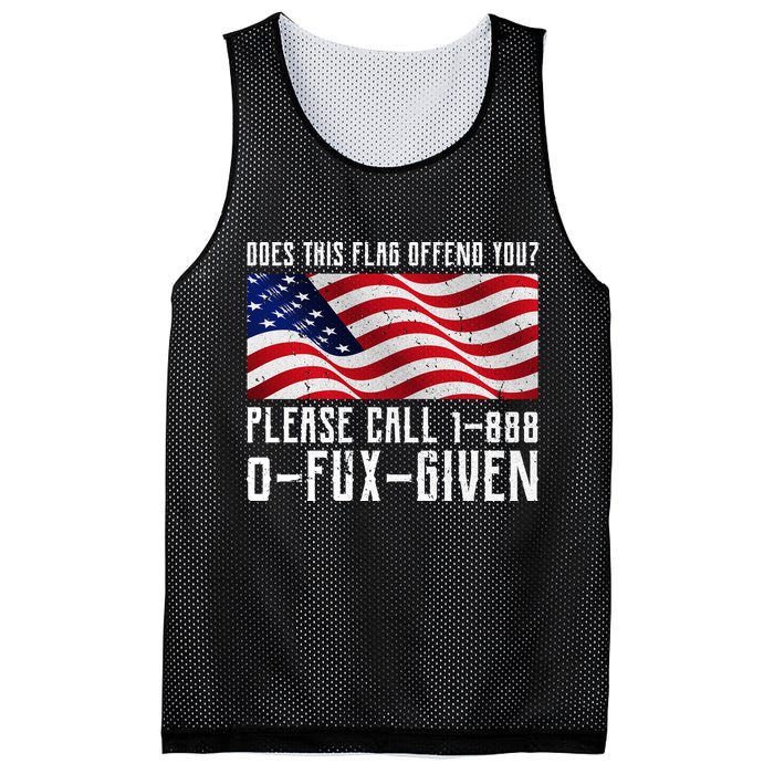 If This Flag Offend You Call 1 888-0-Fux-Given Mesh Reversible Basketball Jersey Tank