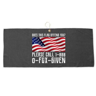 If This Flag Offend You Call 1 888-0-Fux-Given Large Microfiber Waffle Golf Towel