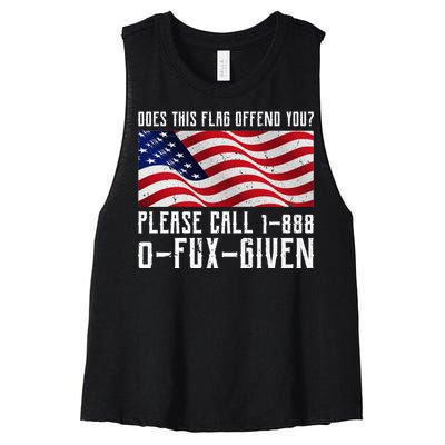 If This Flag Offend You Call 1 888-0-Fux-Given Women's Racerback Cropped Tank