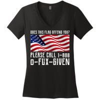 If This Flag Offend You Call 1 888-0-Fux-Given Women's V-Neck T-Shirt