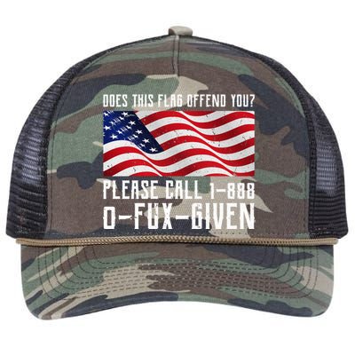 If This Flag Offend You Call 1 888-0-Fux-Given Retro Rope Trucker Hat Cap