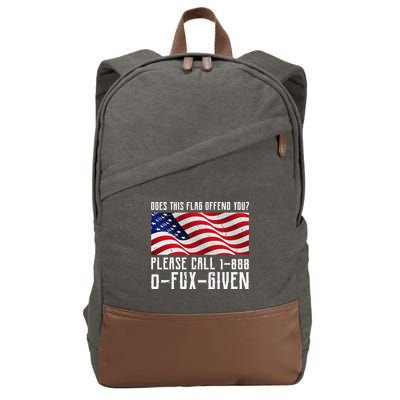 If This Flag Offend You Call 1 888-0-Fux-Given Cotton Canvas Backpack