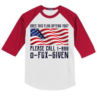 If This Flag Offend You Call 1 888-0-Fux-Given Kids Colorblock Raglan Jersey