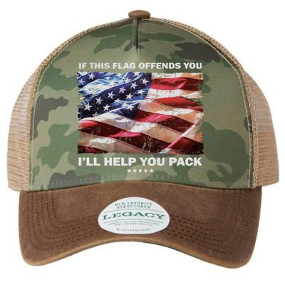 If This Flag Offends You I'll Help You Pack Legacy Tie Dye Trucker Hat