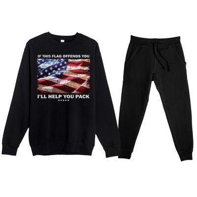 If This Flag Offends You I'll Help You Pack Premium Crewneck Sweatsuit Set