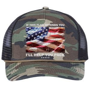 If This Flag Offends You I'll Help You Pack Retro Rope Trucker Hat Cap