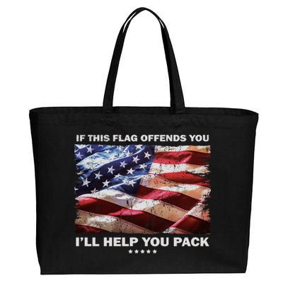 If This Flag Offends You I'll Help You Pack Cotton Canvas Jumbo Tote