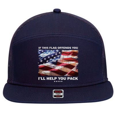 If This Flag Offends You I'll Help You Pack 7 Panel Mesh Trucker Snapback Hat