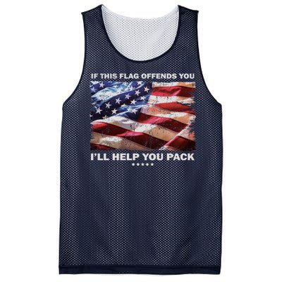 If This Flag Offends You I'll Help You Pack Mesh Reversible Basketball Jersey Tank