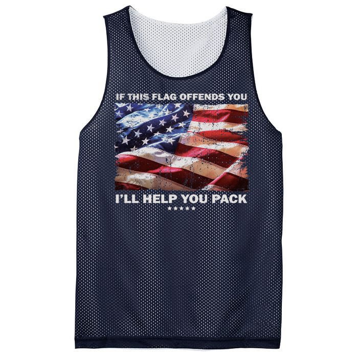 If This Flag Offends You I'll Help You Pack Mesh Reversible Basketball Jersey Tank