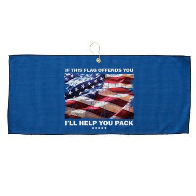 If This Flag Offends You I'll Help You Pack Large Microfiber Waffle Golf Towel