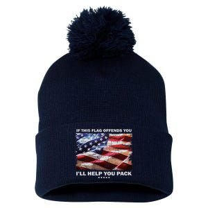 If This Flag Offends You I'll Help You Pack Pom Pom 12in Knit Beanie