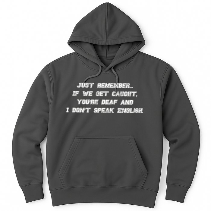 If We Get Caught You're Deaf And I Don't Speak English  Hoodie