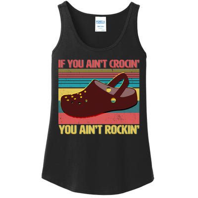 If You Ain't Crocin' You Ain't Rockin' Ladies Essential Tank