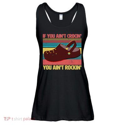 If You Ain't Crocin' You Ain't Rockin' Ladies Essential Flowy Tank