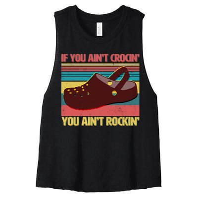 If You Ain't Crocin' You Ain't Rockin' Women's Racerback Cropped Tank