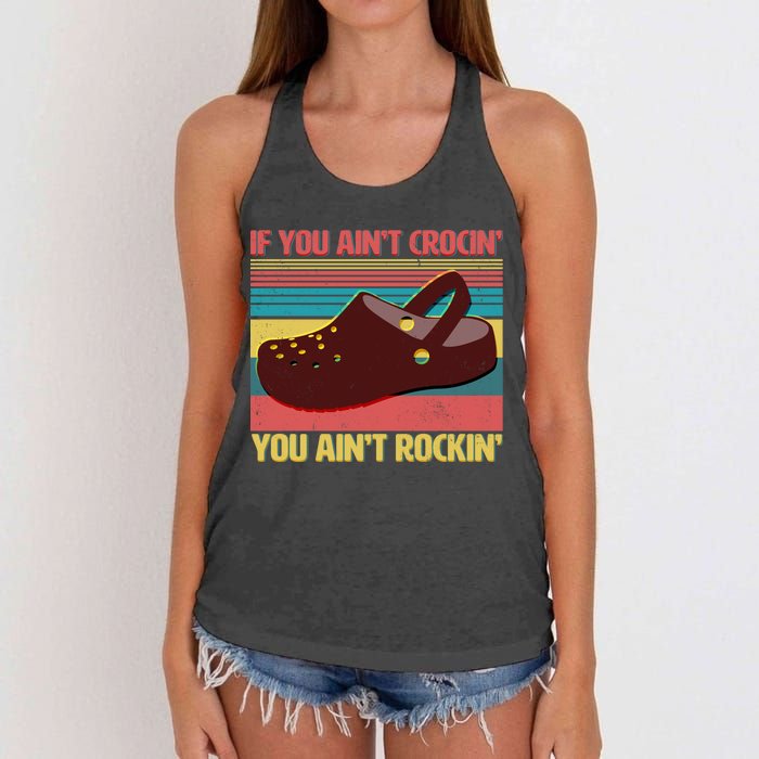 If You Ain't Crocin' You Ain't Rockin' Women's Knotted Racerback Tank