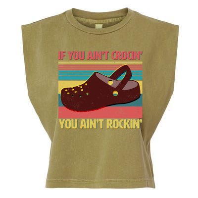 If You Ain't Crocin' You Ain't Rockin' Garment-Dyed Women's Muscle Tee