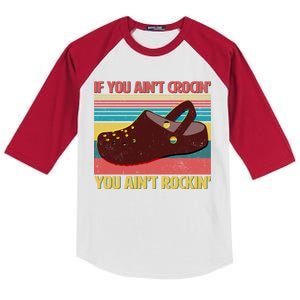 If You Ain't Crocin' You Ain't Rockin' Kids Colorblock Raglan Jersey