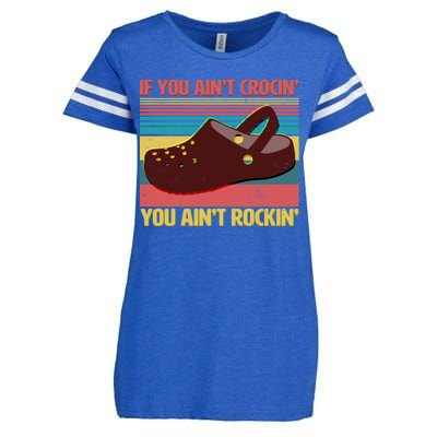 If You Ain't Crocin' You Ain't Rockin' Enza Ladies Jersey Football T-Shirt