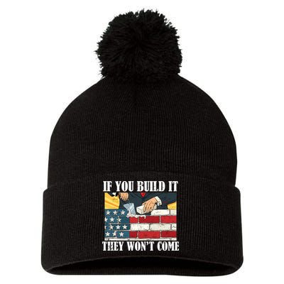 If You Build It They Won't Come Funny Trump Pom Pom 12in Knit Beanie
