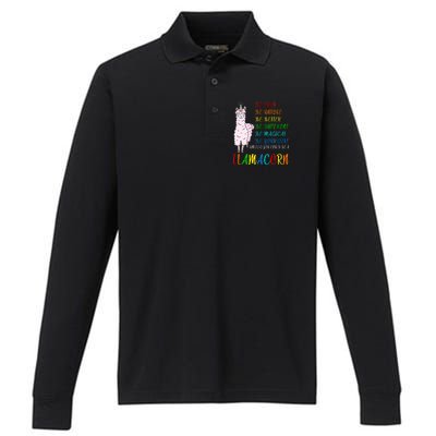 If You Can be Anything Be A Llamacorn Performance Long Sleeve Polo