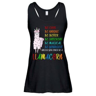 If You Can be Anything Be A Llamacorn Ladies Essential Flowy Tank