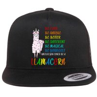 If You Can be Anything Be A Llamacorn Flat Bill Trucker Hat