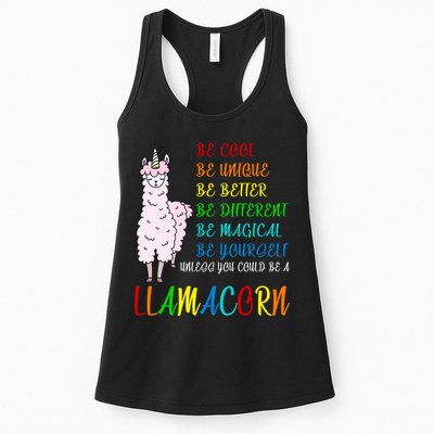 If You Can be Anything Be A Llamacorn Womens Tank Top
