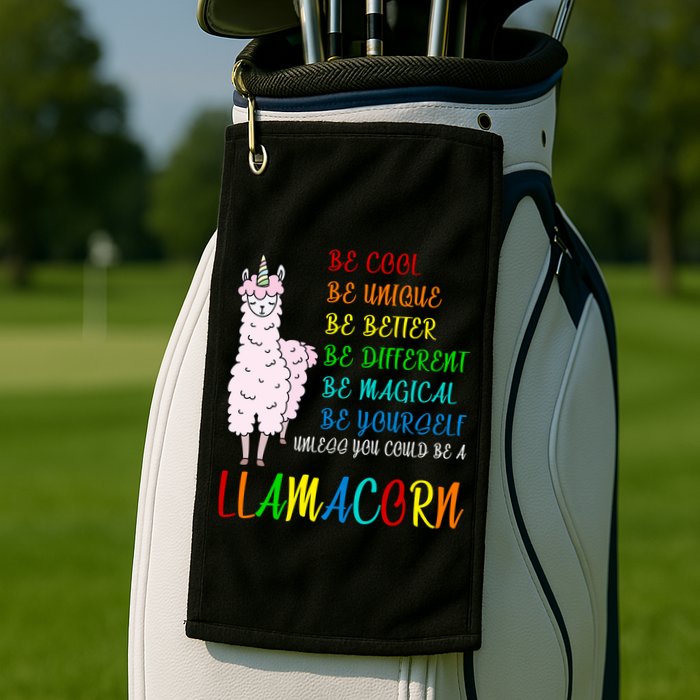 If You Can be Anything Be A Llamacorn Golf Towel
