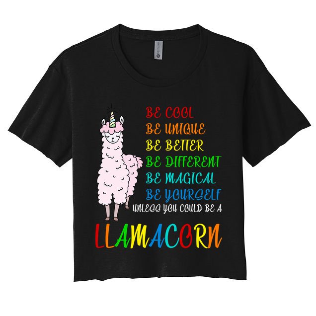 If You Can be Anything Be A Llamacorn Crop Top