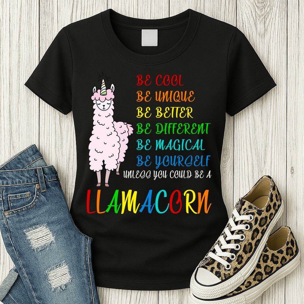 If You Can be Anything Be A Llamacorn Womens T-Shirt