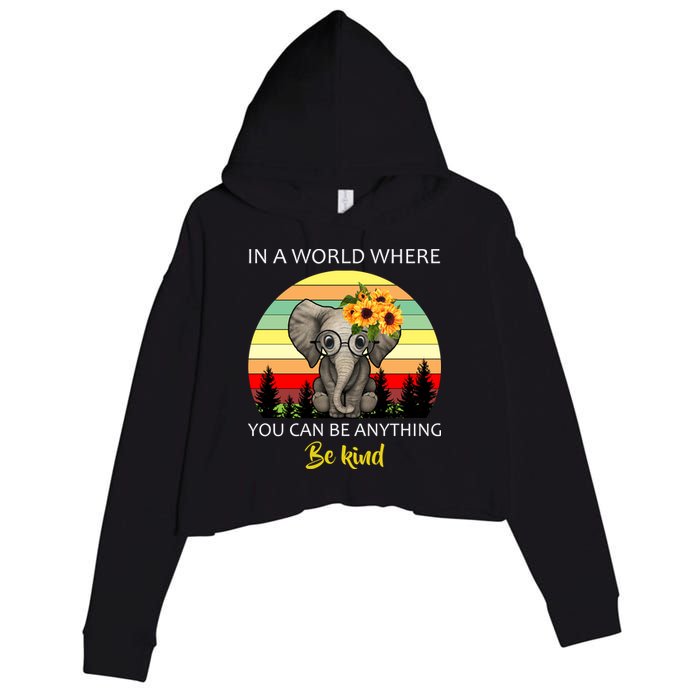 If You Can Be Anything Be Kind In This World Crop Fleece Hoodie