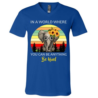 If You Can Be Anything Be Kind In This World V-Neck T-Shirt