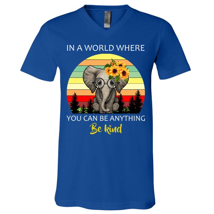 If You Can Be Anything Be Kind In This World V-Neck T-Shirt