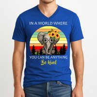 If You Can Be Anything Be Kind In This World V-Neck T-Shirt