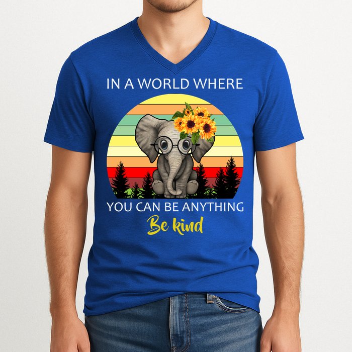 If You Can Be Anything Be Kind In This World V-Neck T-Shirt