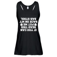 If You Can Read This Put Me Back On My Bar Stool St Patrick's Day Ladies Essential Flowy Tank