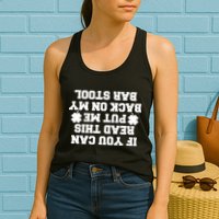If You Can Read This Put Me Back On My Bar Stool St Patrick's Day Womens Tank Top