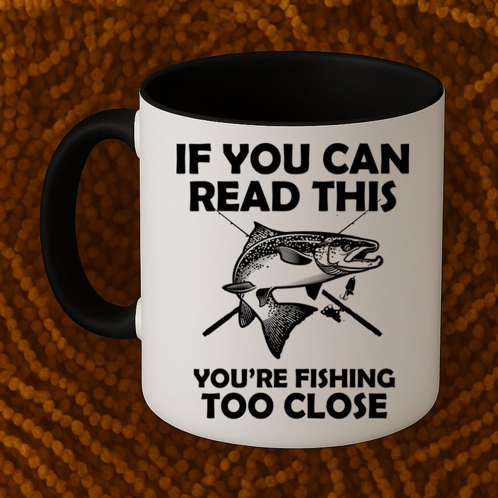 If You Can Read This Your Fishing Too Close Mug